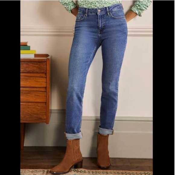 Boden Jean TO367 MDN Slim Straight Mid Rise medium vintage wash size US 10R NWT - Picture 3 of 11